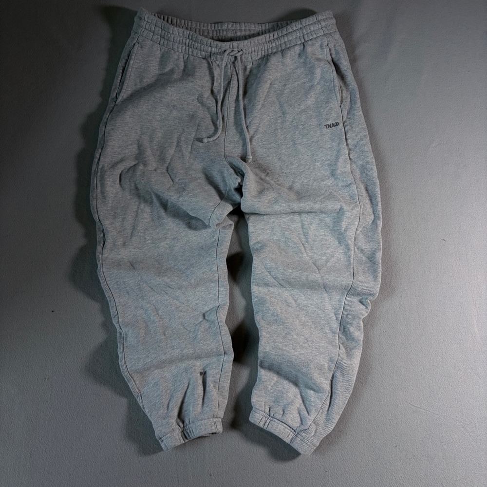 TNA Aritzia Cozy Fleece Boyfriend Fit Sweatpants Grey Joggers Mens Large